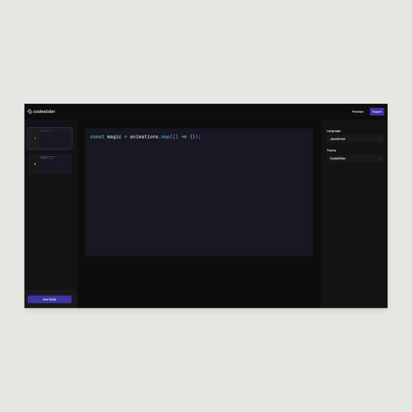 CodeSlider editor